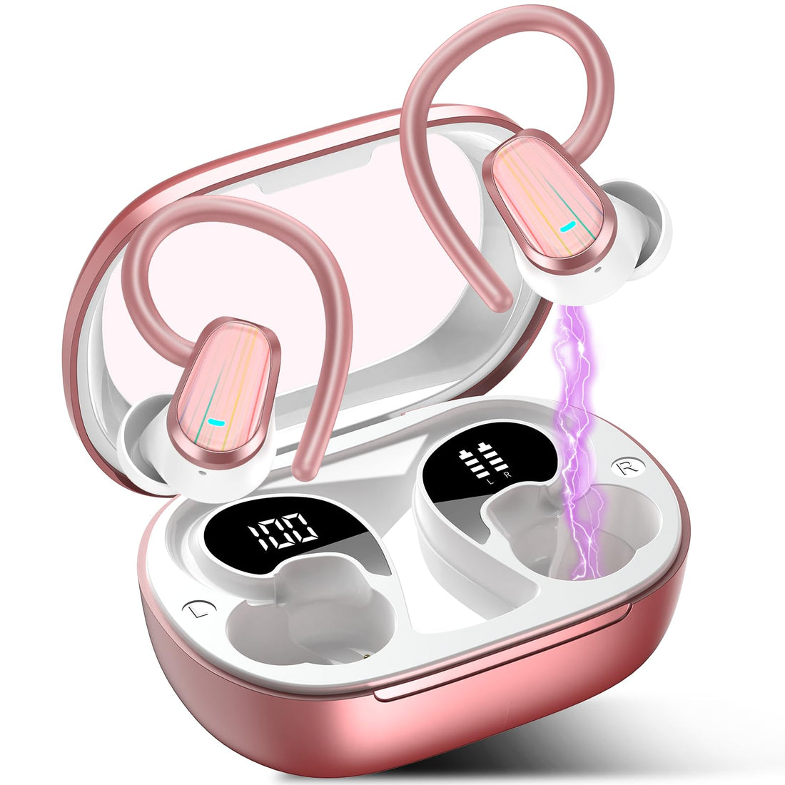 AI Ecouteur Traducteur Instantané, 50H Bluetooth 5.4 Oreillette Traducteur Instantané avec 164 Langues/6 Modes de Traduction, 3 in 1 AI Écouteur Traducteur Vocal Instantané pour Voyage/Affaires/Études