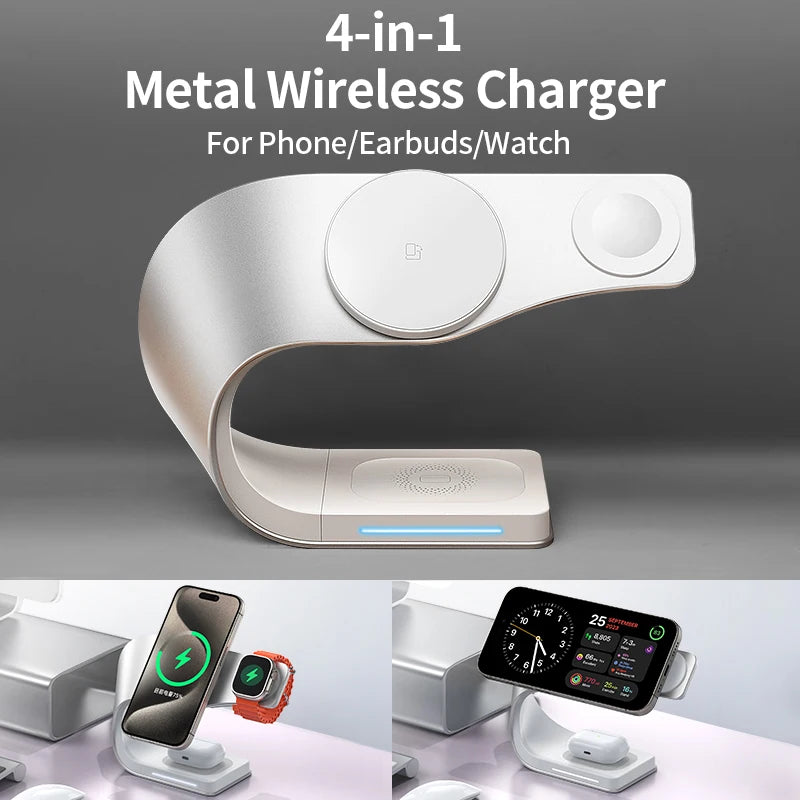 4 in 1 Wireless Charger Metal Shell
